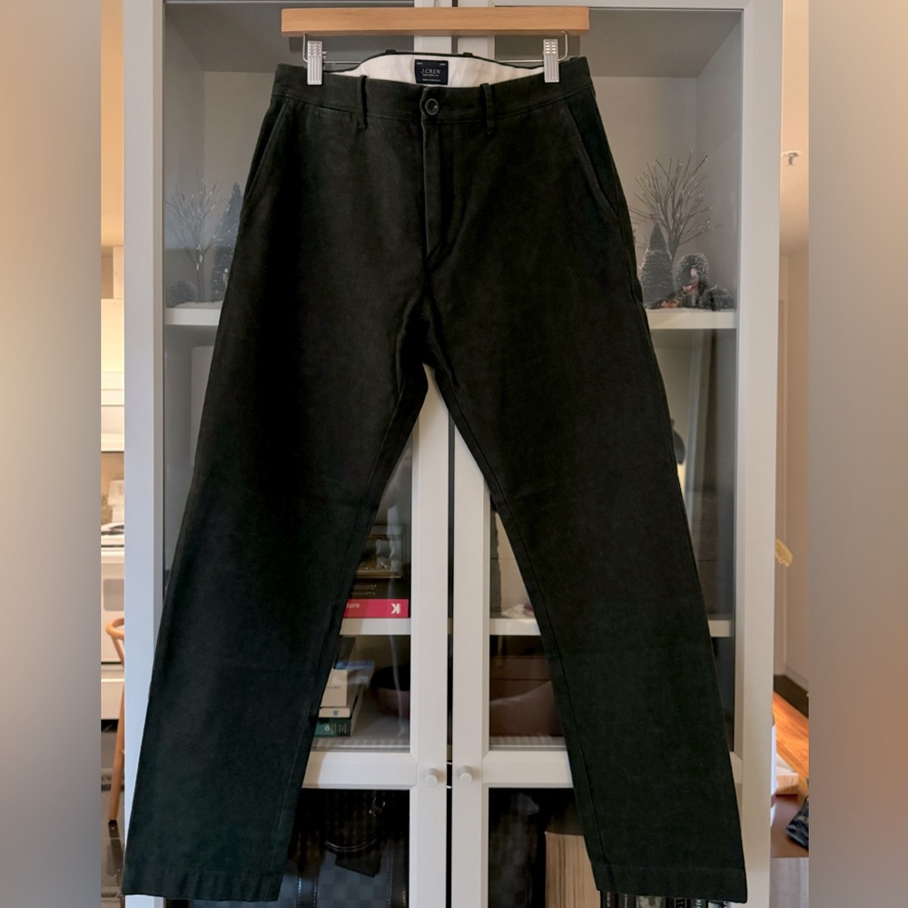 JCrew Hunter Green Soft Heathered Cotton Chinos in 484 Slim Fit, Size 34x30